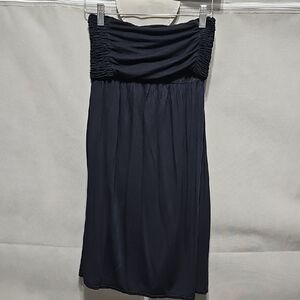 DKNY Strapless Black Ruched Bodice Dress